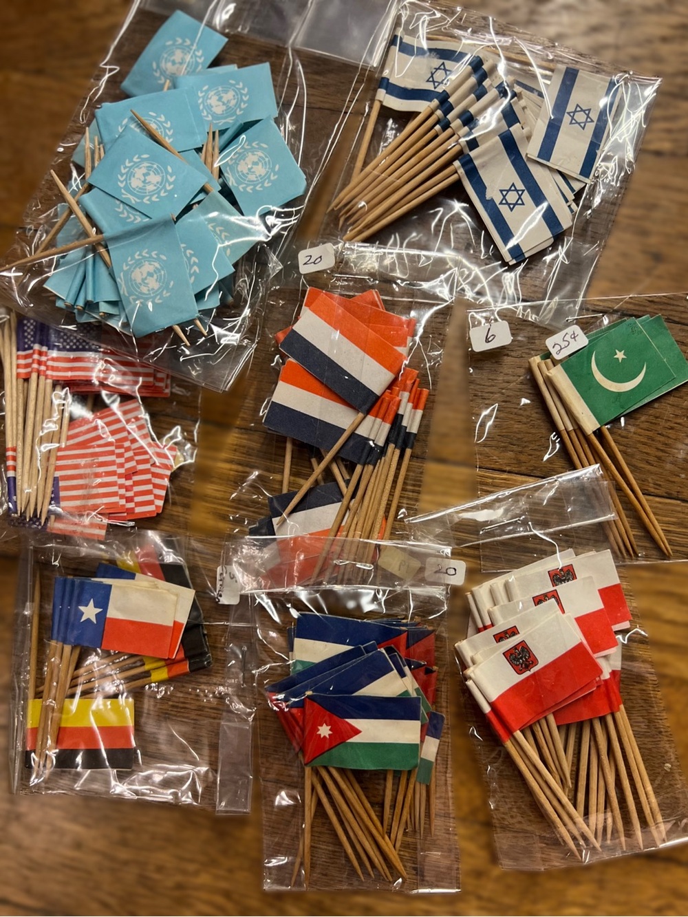 Assorted Mini Flag Toothpicks - Multi-Color Party Picks - Picture 2 of 2